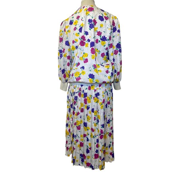 Vintage Anthony Sicari Floral Jacquard Top And Skirt 2 Piece Matching Set Sz 10 - Picture 2 of 12